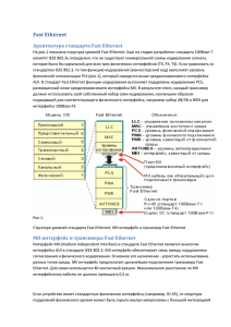 Физические интерфейсы стандарта Fast Ethernet (IEEE 802.3u)