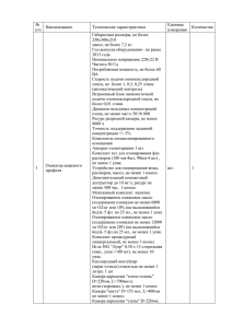 Приложение № 1 Список медицинского оборудования