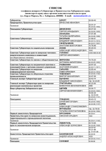 Руководство Правительства Хабаровского края