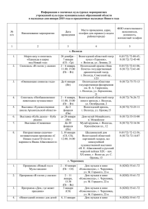 Январь 2015 года - портал о культуре Вологодской области