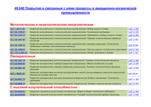 49.040 Покрытия и связанные с ними процессы в авиационно
