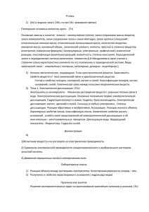 Авторская программа углубленного изучения химии 9 класса