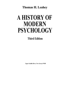 Томас Лихи, История современной психологии