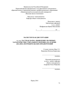 Правительство Российской Федерации Пермский филиал федерального государственного автономного