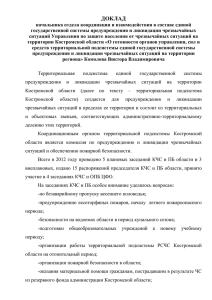 Доклад о готовности сил и средств ТП РСЧС на территории