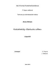 Kodulehekülg «Starbucks coffee» Ida-Virumaa Kutsehariduskeksus Anna Silman IT-õppe valdkond