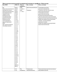 Виды высокотехнологичной медицинской помощи по профилю «Онкология»