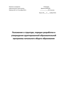 Положение о структуре, порядке разработки и утвержденя