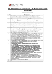 МСФО: практика применения в 2015 году и последние изменения  1