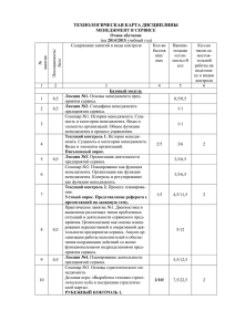 ТЕХНОЛОГИЧЕСКАЯ КАРТА ДИСЦИПЛИНЫ МЕНЕДЖМЕНТ В