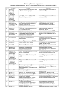 Список публикаций сотрудников в 2010 г