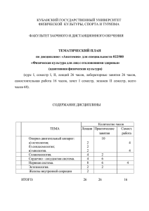 тематический план - Кубанский государственный университет