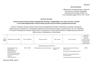 ПРОЕКТ ПРИЛОЖЕНИЕ  к Программе государственных гарантий