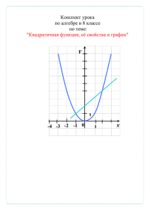 Тема урока: «Функция у=ах2+bх+с её свойства и график»