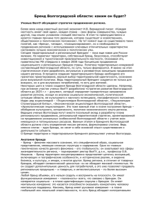 Бренд Волгоградской области: каким он будет