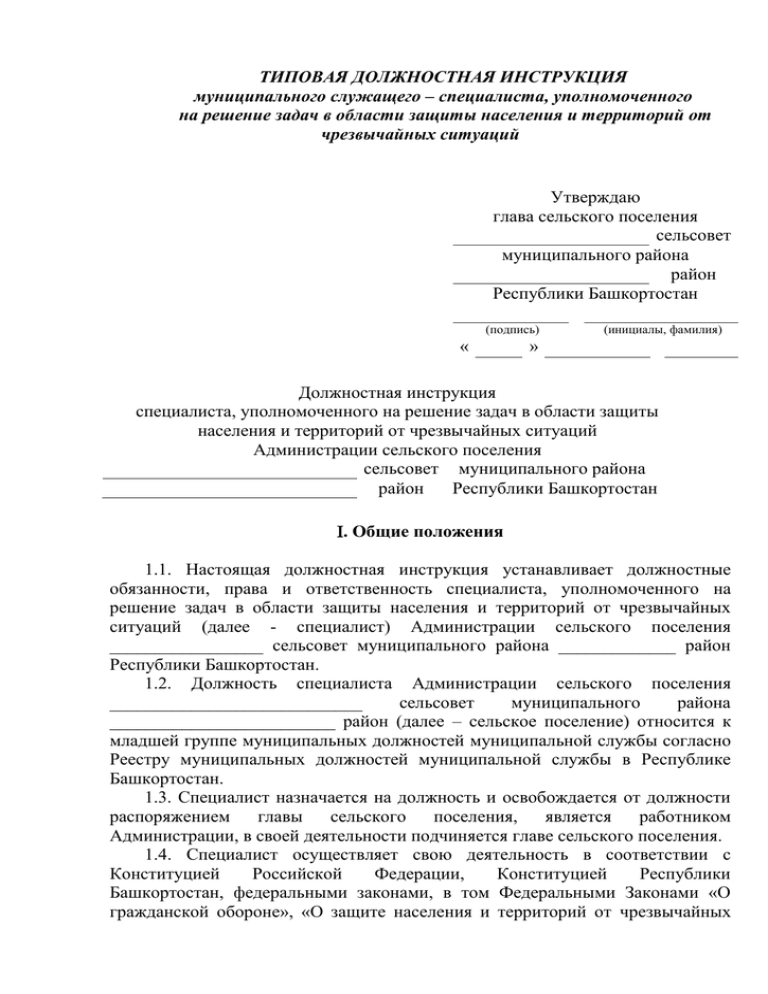 Глава сельского поселения муниципальный служащий. Типовая должностная инструкция муниципального служащего. Типовая должностная инструкция. Приказ об утверждении должностной инструкции. Утверждение должностной инструкции.