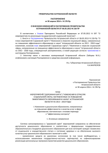 Распоряжение Правительства Астраханской области от 30