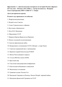 Диагностические материалы по истории России в формате ЕГЭ