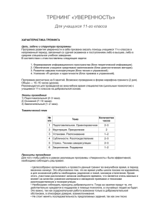 тренинг «уверенность - Образование Костромской области