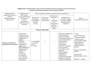 Направление и результаты научной (научно