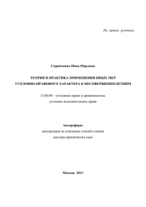 Теория и практика применения иных мер уголовно