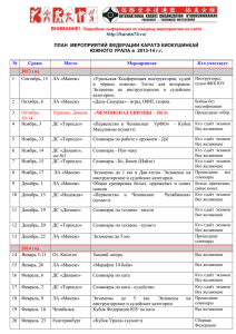 Планы Федерации на 2013 - Федерация каратэ Киокушинкай