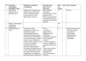 № Основное Основные элементы Кол-