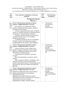 Календарно - тематический план