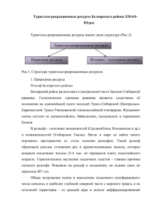 Туристско-рекреационные ресурсы Белоярского района ХМАО- Югры  Туристско-рекреационные ресурсы имеют свою структуру (Рис.1).