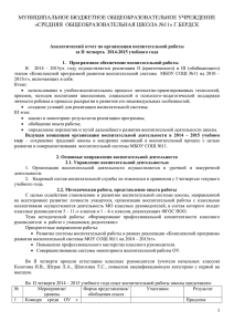 Аналитический отчет по организации воспитательной работы за