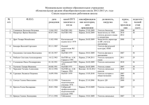 Муниципальное казённое образовательное учреждение «Комсомольская средняя общеобразовательная школа 2012-2013 уч. год»