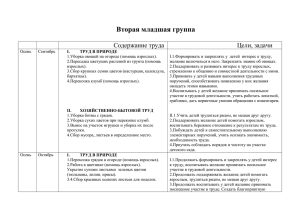 Перспективные планы по развитию трудовых навыков на прогулке