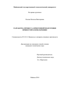 Диссертация - Кубанский государственный технологический