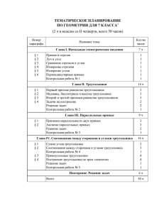 ТЕМАТИЧЕСКОЕ ПЛАНИРОВАНИЕ ПО ГЕОМЕТРИИ ДЛЯ 7 КЛАССА