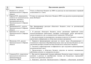 Депутатские предложения по проекту бюджета