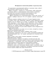 Инструкция по выполнению работы по русскому языку