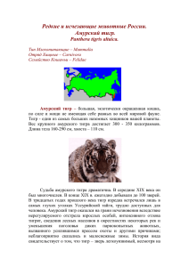 Редкие и исчезающие животные России. Амурский тигр