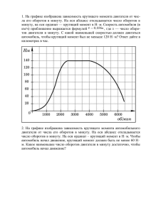 1. На графике изображена зависимость крутящего момента двигателя от чис-