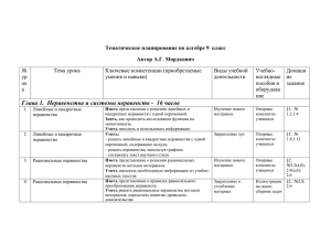 № Тема урока Ключевые компетенции (приобретаемые