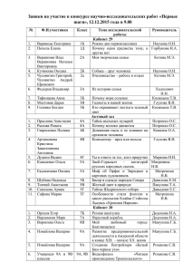Заявки на участие в научно - Школа № 27 города Благовещенска