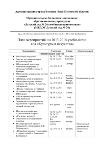 Администрация города Великие Луки Псковской области  Муниципальное бюджетное дошкольное образовательное учреждение