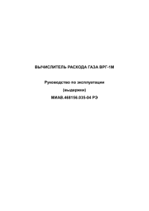 ВЫЧИСЛИТЕЛЬ РАСХОДА ГАЗА ВРГ-1М