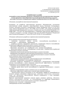 ТЕХНИЧЕСКОЕ ЗАДАНИЕ на разработку инвестиционной программы «Муниципальная долгосрочная инвестиционная