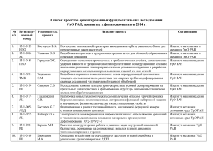 проекты ориентированных фундаментальных исследований