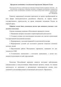 Программа кандидата - Молодежный парламент Нижегородской