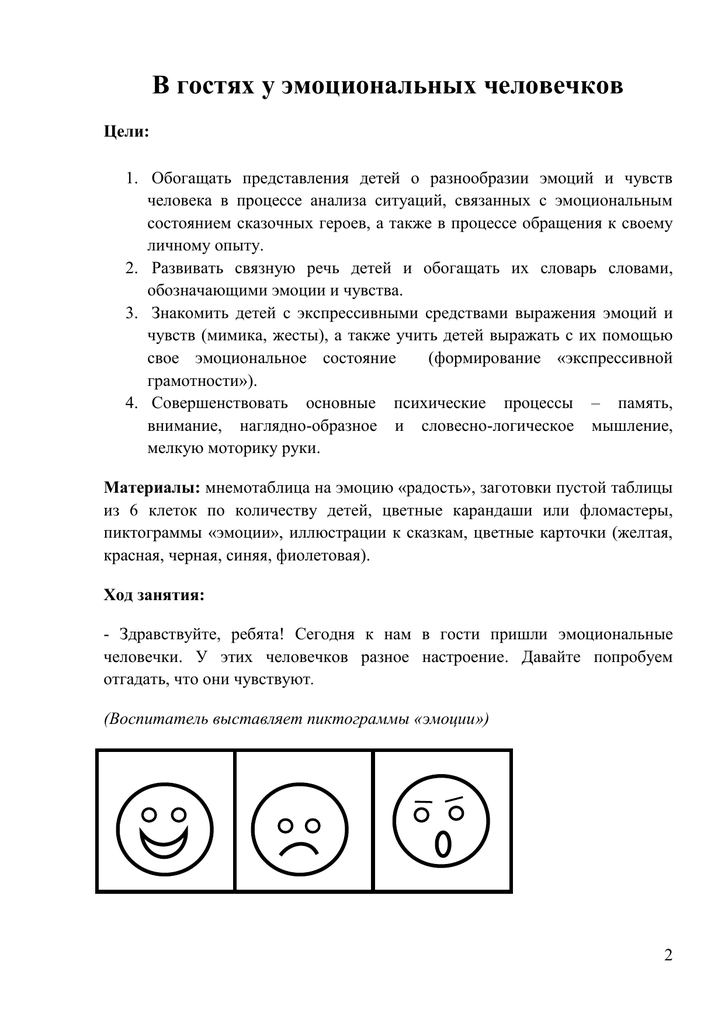 Обогащать представления. Герои сказок с эмоциями радости. Конспект занятия эмоции и чувства для детей 6-7 лет.