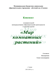 Конспект  Муниципальное бюджетное дошкольное образовательное учреждение  «Детский сад «Сказка»