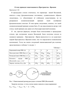 К чему приводит квантованность Пространства