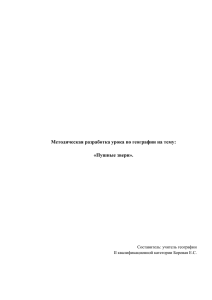 Методическая разработка урока по географии на тему