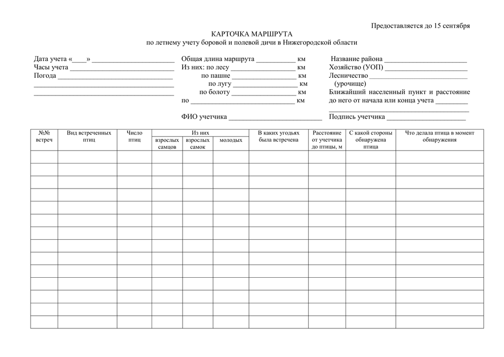 Дата учета. Карточка зимнего маршрутного учета. Карточка учета ЗМУ. Карточки по учету водоплавающей дичи. Бланк учета водоплавающей дичи.